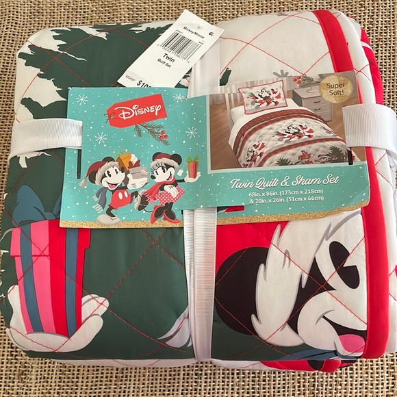Disney Other - Disney Holiday Twin Quilt & Sham Set, NWT